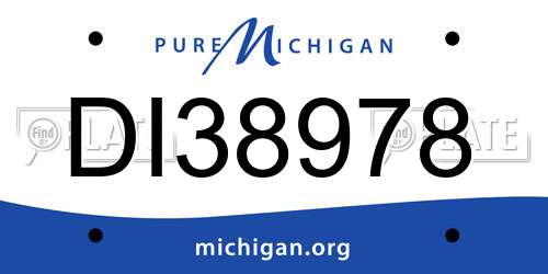 DI38978 Michigan License Plate