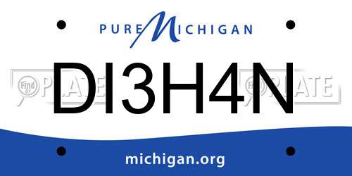 DI3H4N Michigan License Plate