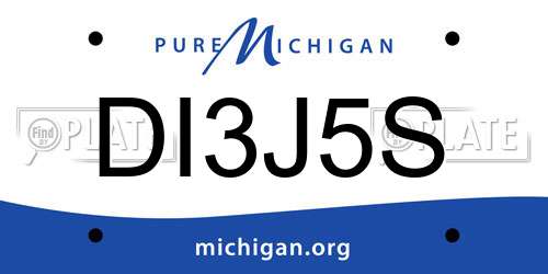 DI3J5S Michigan License Plate