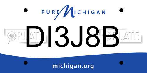DI3J8B Michigan License Plate