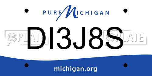 DI3J8S Michigan License Plate