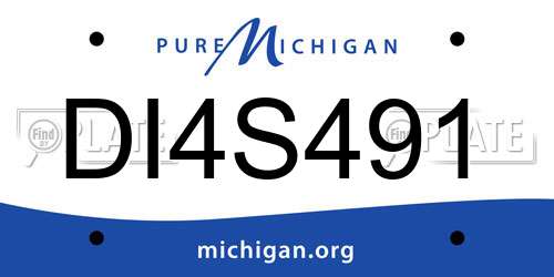 DI4S491 Michigan License Plate