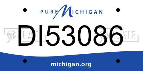 DI53086 Michigan License Plate