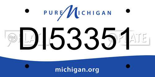 DI53351 Michigan License Plate