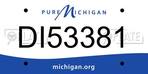DI53381 Michigan License Plate