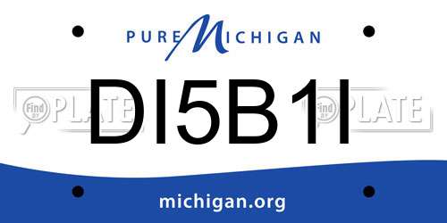 DI5B1I Michigan License Plate