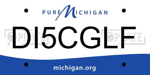 DI5CGLF Michigan License Plate