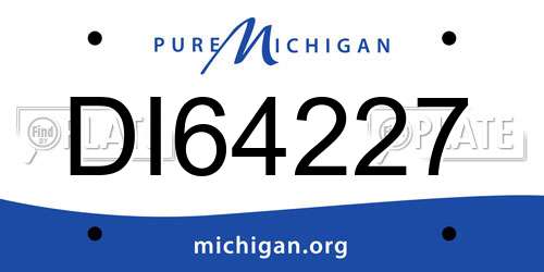 DI64227 Michigan License Plate