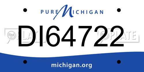 DI64722 Michigan License Plate