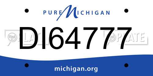 DI64777 Michigan License Plate