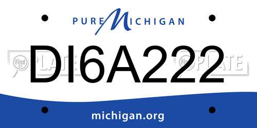 DI6A222 Michigan License Plate