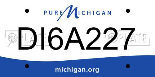 DI6A227 Michigan License Plate