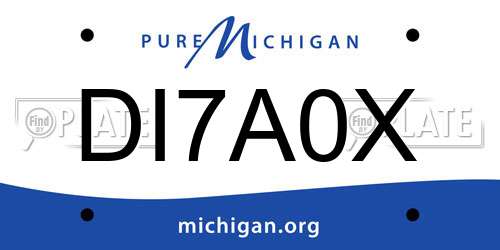 DI7A0X Michigan License Plate