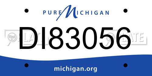 DI83056 Michigan License Plate