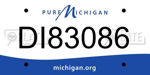 DI83086 Michigan License Plate