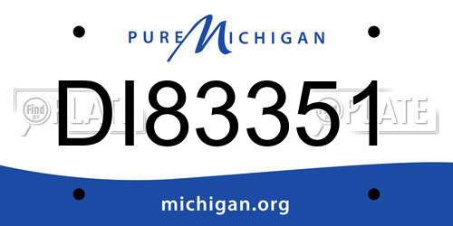 DI83351 Michigan License Plate