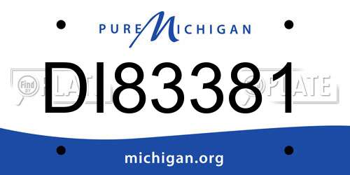 DI83381 Michigan License Plate