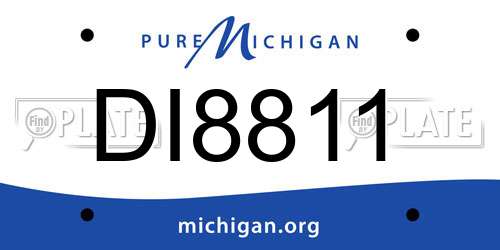 DI8811 Michigan License Plate
