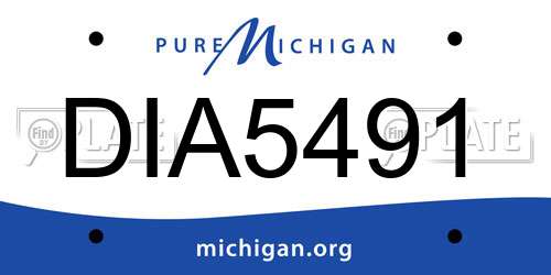 DIA5491 Michigan License Plate