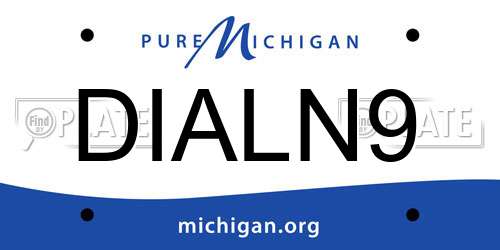 DIALN9 Michigan License Plate