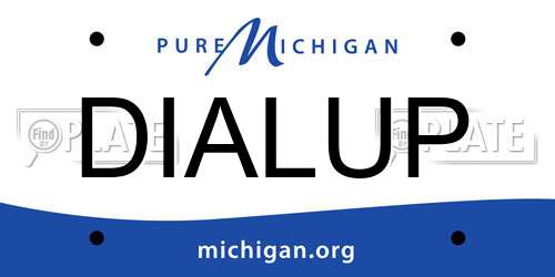 DIALUP Michigan License Plate