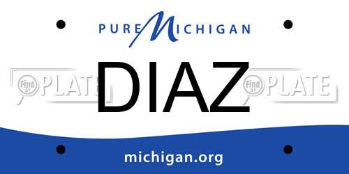 DIAZ Michigan License Plate