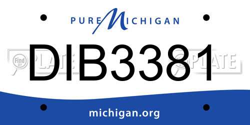 DIB3381 Michigan License Plate