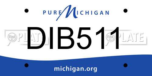 DIB511 Michigan License Plate