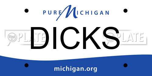 DICKS Michigan License Plate