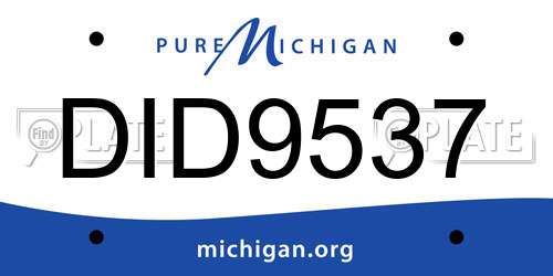 DID9537 Michigan License Plate
