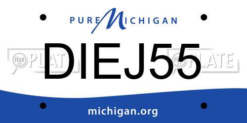 DIEJ55 Michigan License Plate