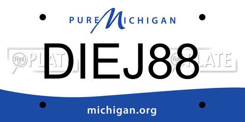 DIEJ88 Michigan License Plate