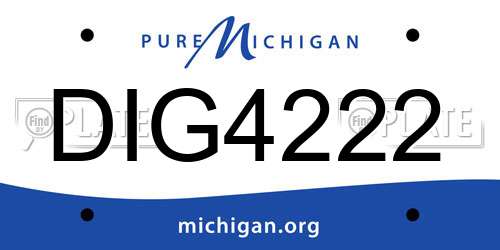 DIG4222 Michigan License Plate
