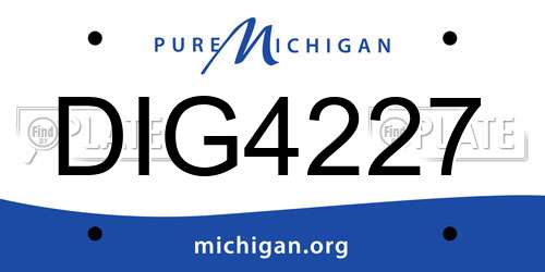 DIG4227 Michigan License Plate