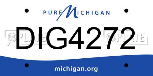 DIG4272 Michigan License Plate