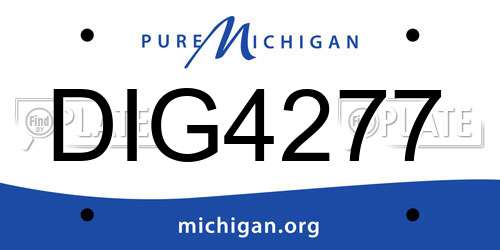 DIG4277 Michigan License Plate