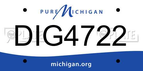 DIG4722 Michigan License Plate