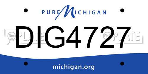 DIG4727 Michigan License Plate