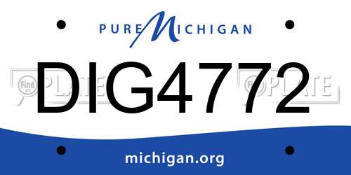 DIG4772 Michigan License Plate
