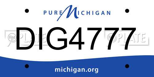 DIG4777 Michigan License Plate
