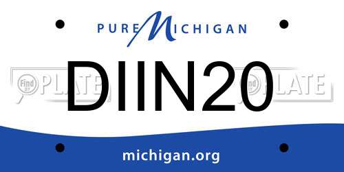 DIIN20 Michigan License Plate
