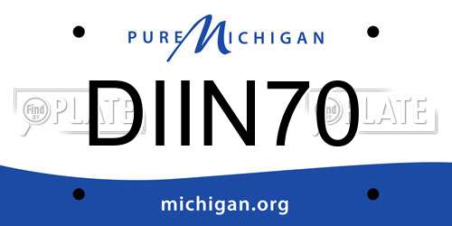 DIIN70 Michigan License Plate