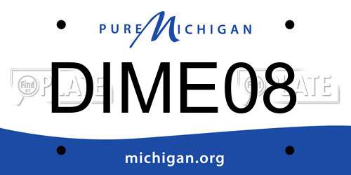 DIME08 Michigan License Plate