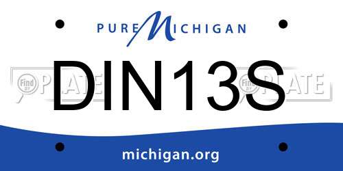 DIN13S Michigan License Plate