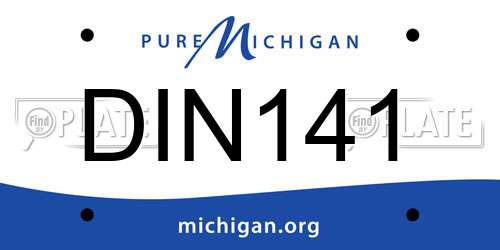 DIN141 Michigan License Plate