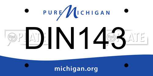 DIN143 Michigan License Plate