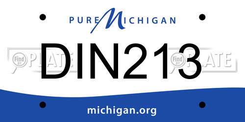 DIN213 Michigan License Plate