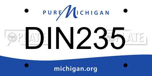 DIN235 Michigan License Plate