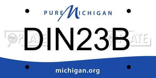 DIN23B Michigan License Plate