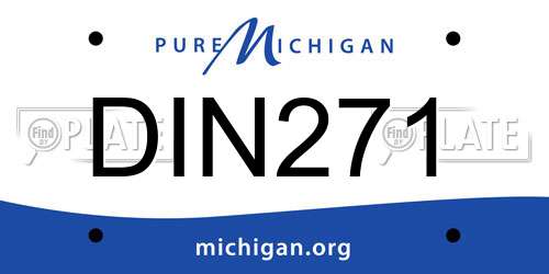 DIN271 Michigan License Plate